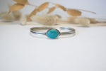 dew kissed 008 | double band sterling silver + turquoise cuff
