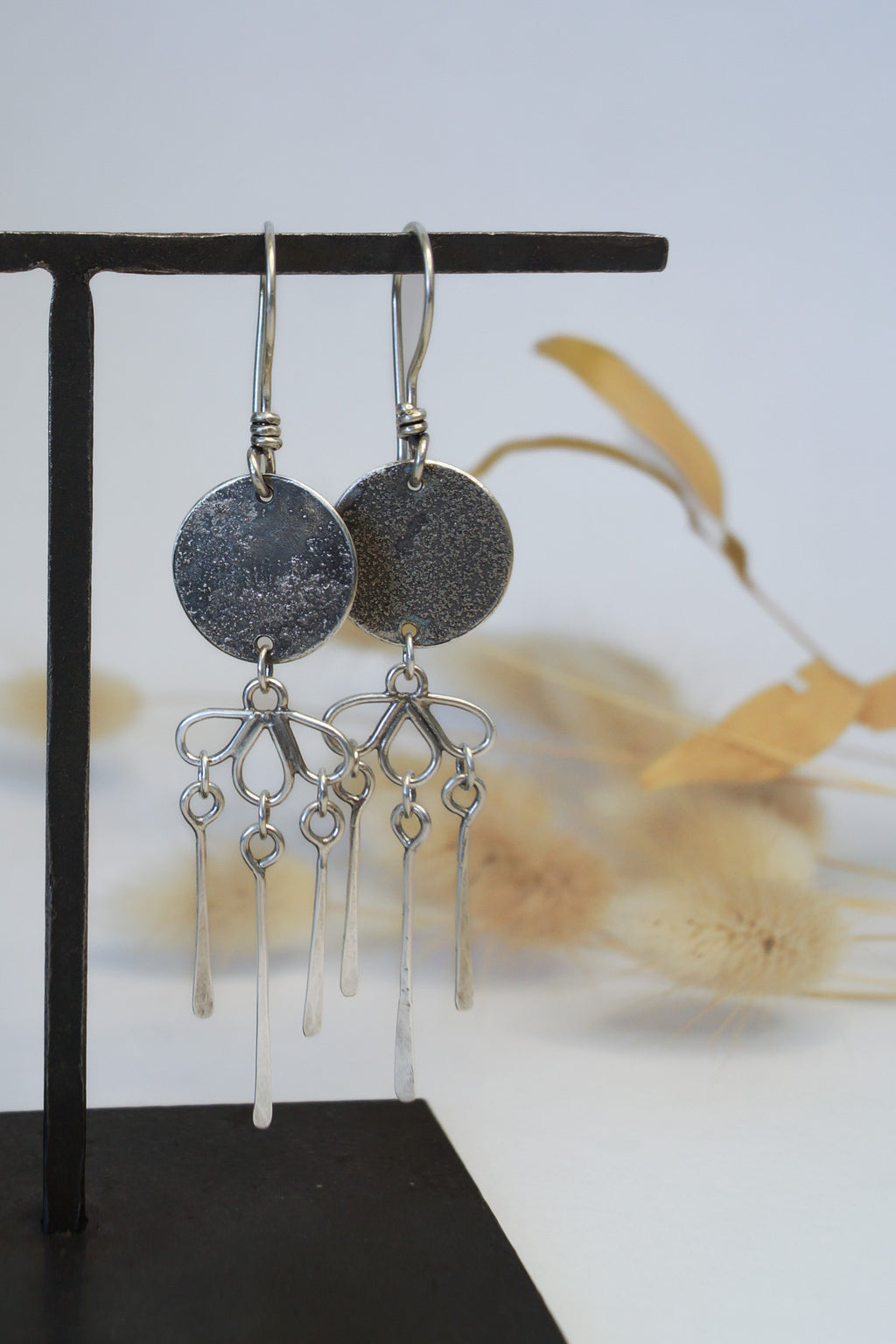 dew kissed 003 | textured silver chandelier earrings
