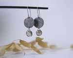 reverie 008 | texture disk dangle earrings with smoky quartz